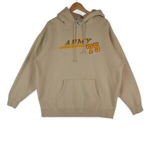 Oarsman 913 Hoodie Mens XL Beige Army 75‎ Fort Riley Big Red One 1st Infantry